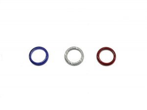 FIAT 500 Center Dashboard Button Trim Kit - Carbon Fiber - France Flag